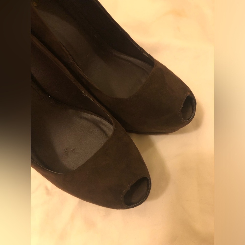 QUPID FAUX SUEDE PEEP TOE HIGH HEEL PUMPS 8.5 - Picture 8 of 9